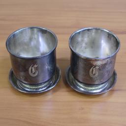 Vintage Unicorn Stamped Sterling Silver Footed Cups Set Of 2