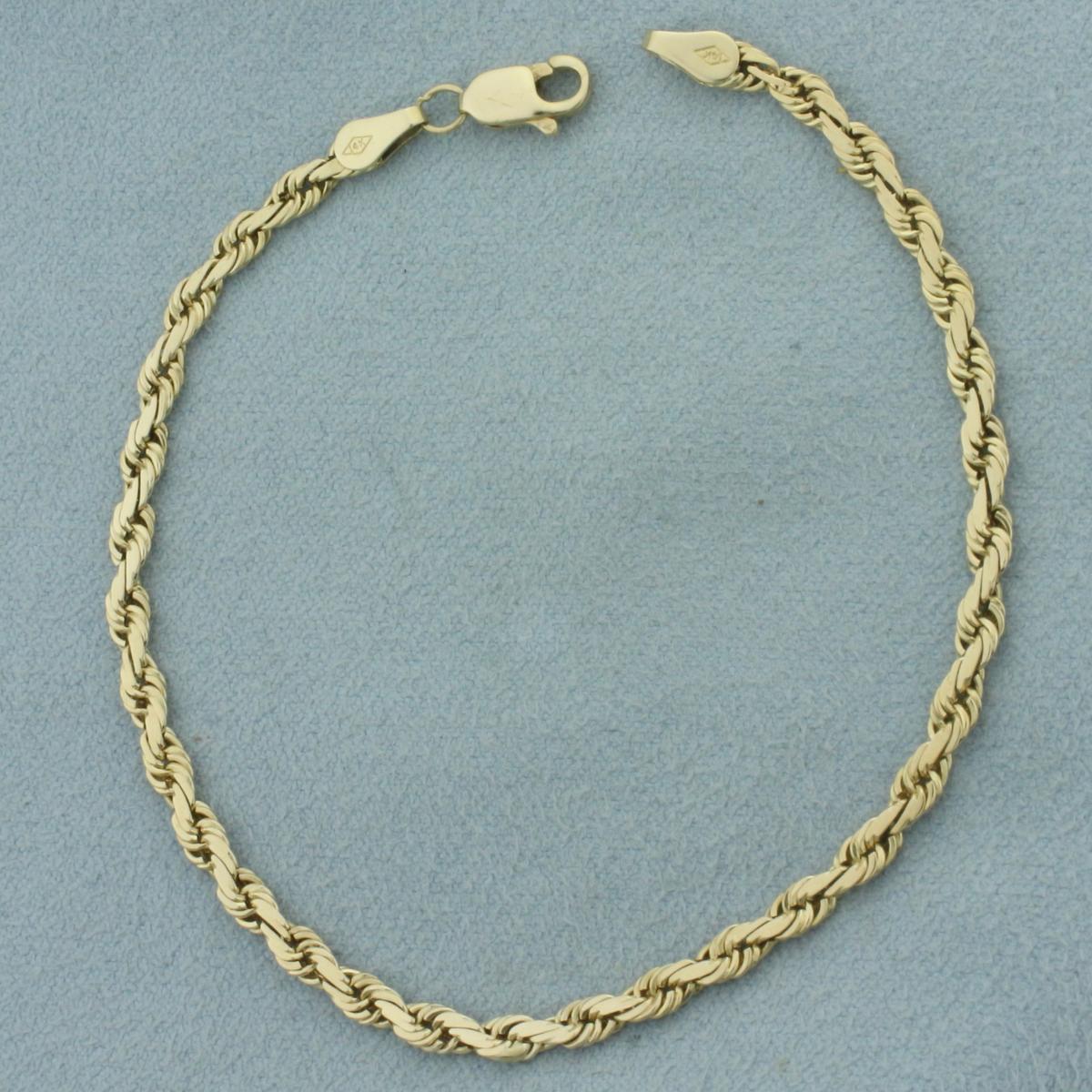 Flat Rope Link Bracelet In 14k Yellow Gold