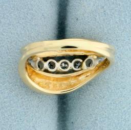 1/2ct Tw Five Stone Diamond Ring In 18k Yellow Gold