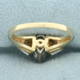 Pear Diamond Engagement Ring In 14k Yellow Gold