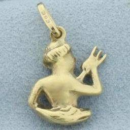 3 D Triton Charm In 14k Yellow Gold