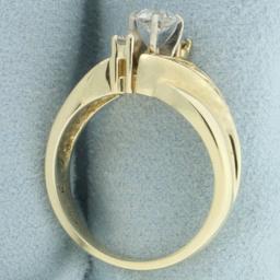 Vintage Old European Cut Diamond Engagement Ring In 14k Yellow Gold