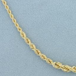 18 Inch Graduated Rope Link Chain Necklace In 18k Yellow Gold