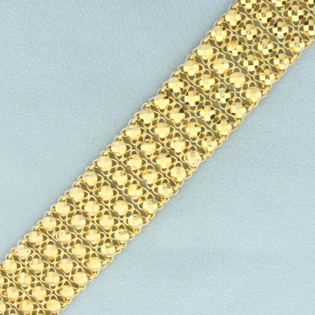 Diamond Cut Bead Link Bracelet In 22k Yellow Gold