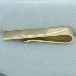 Engravable Vintage Tie Clip In 14k Yellow Gold