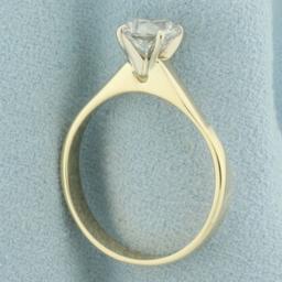 1ct Diamond Solitaire Engagement Ring In 14k Yellow Gold