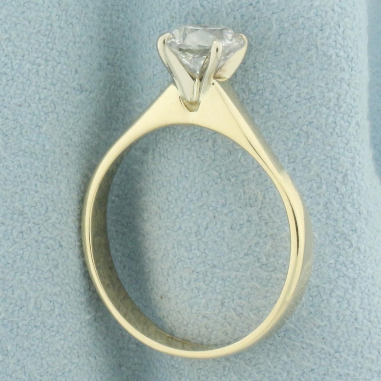 1ct Diamond Solitaire Engagement Ring In 14k Yellow Gold