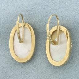 Mabe Pearl Drop Earrings In 10k Yellow Gold