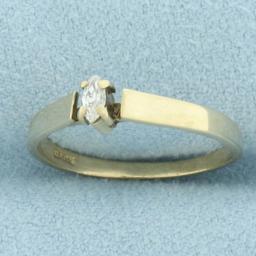 Marquise Solitaire Diamond Engagement Ring In 10k Yellow Gold