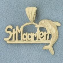 St. Maarten Dolphin Pendant In 14k Yellow Gold