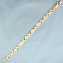 Italian X's And O's Bracelet In 14k Yellow Gold