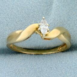 1/4ct Marquise Diamond Solitaire Engagement Ring In 14k Yellow Gold