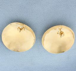 Dome Statement Earrings In 14k Yellow Gold