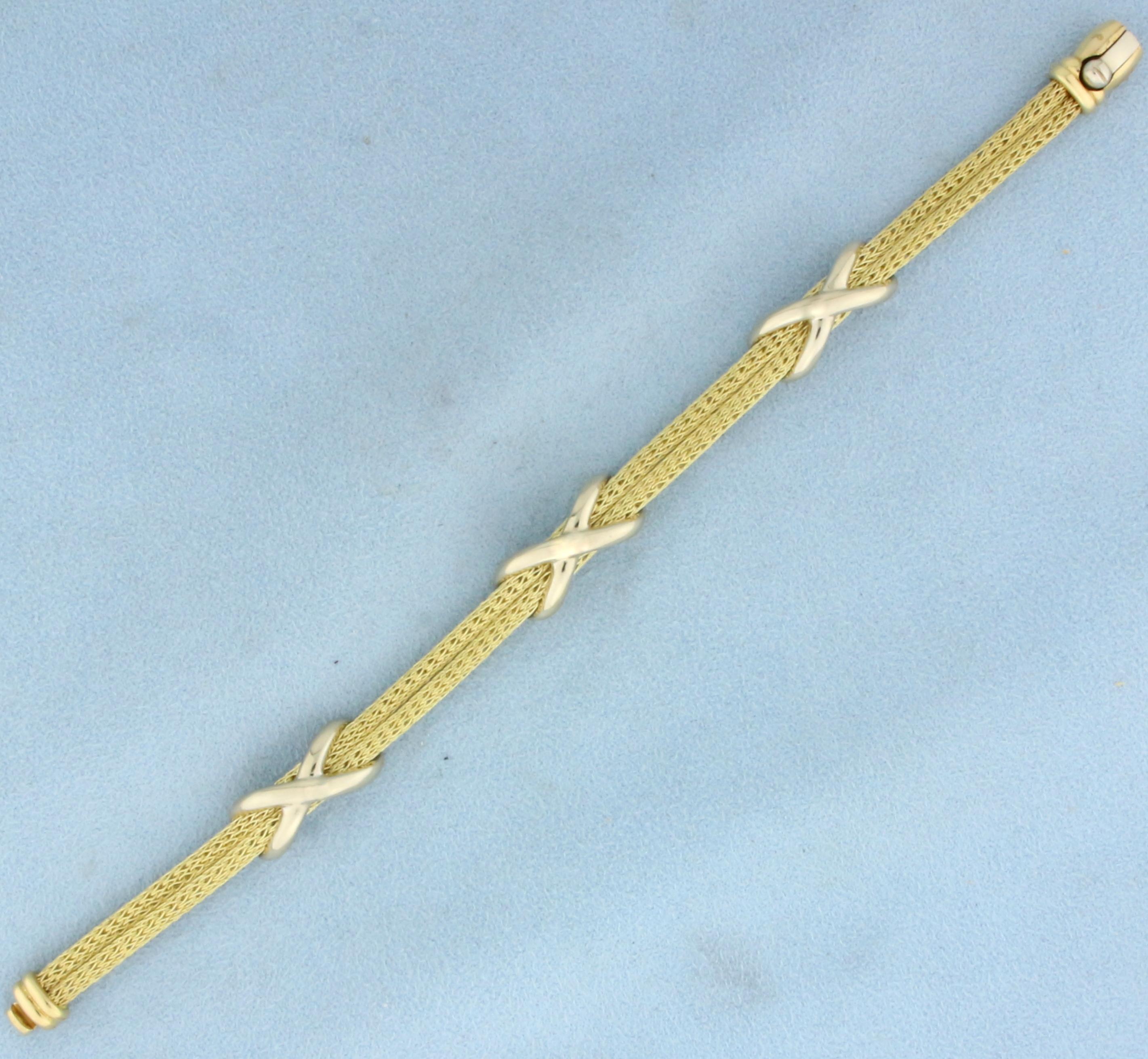 Italian Made Double Wheat Link Bracelet In 18k | Proxibid