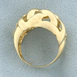 Woven Design Ring In 14k Yellow Gold