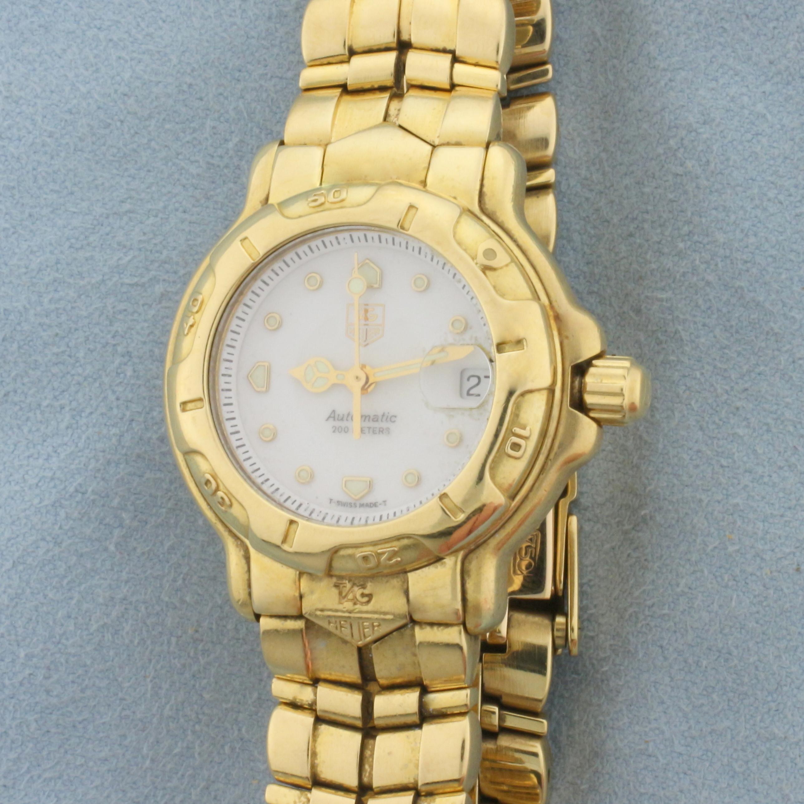 Womans Tag Heuer 6000 Series Solid 18k Gold Automatic Watch Wh 234