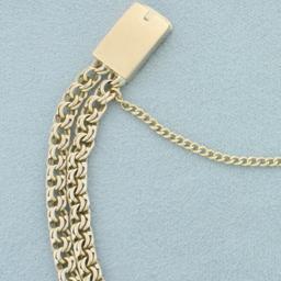 Double Chain Link Bracelet In 14k Yellow Gol