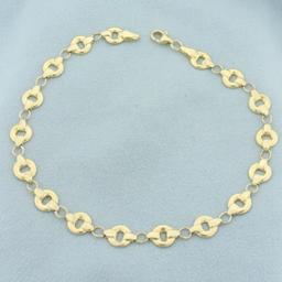 O Link Anklet In 14k Yellow Gold