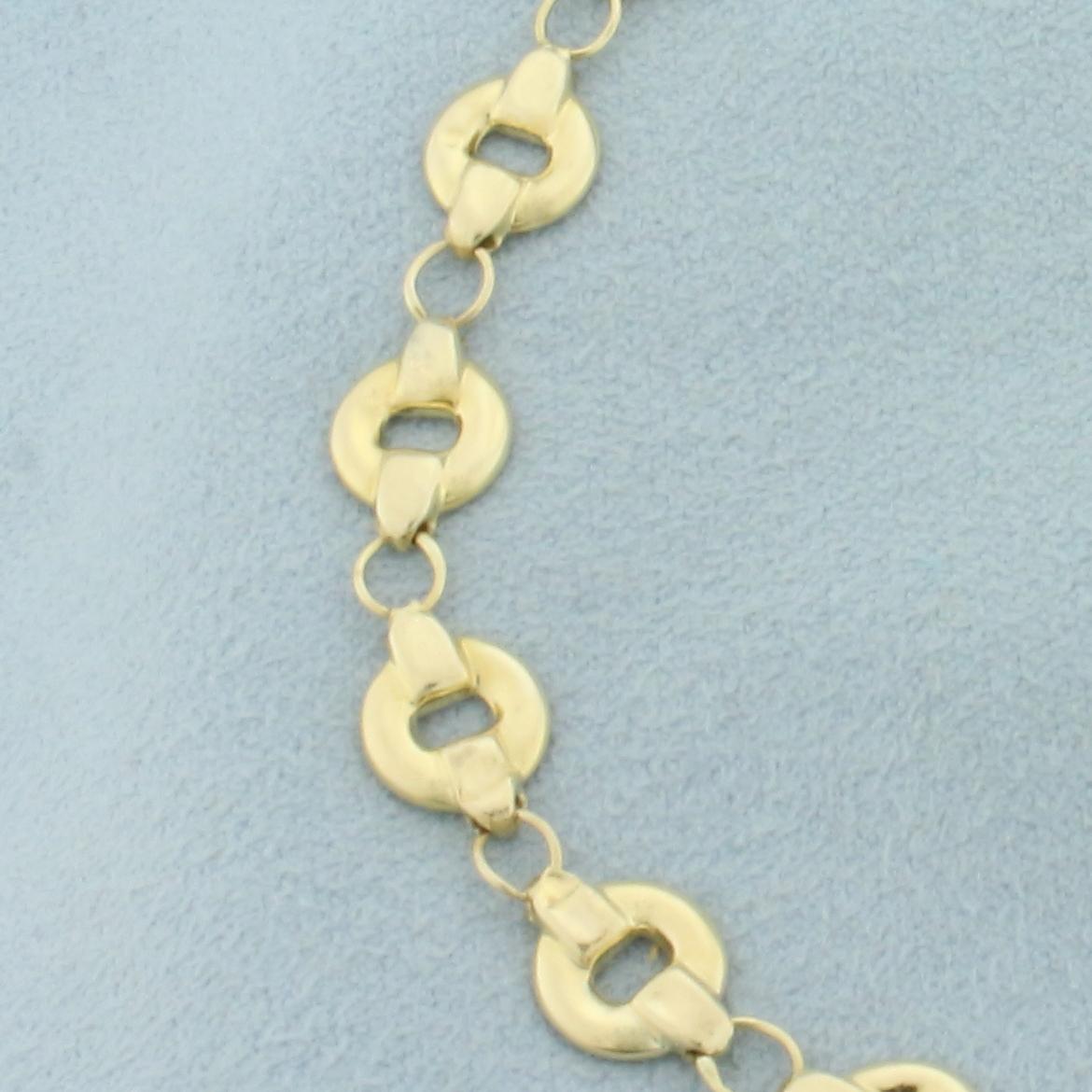 O Link Anklet In 14k Yellow Gold