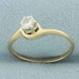 Diamond Solitaire Engagement Ring In 14k Yellow Gold