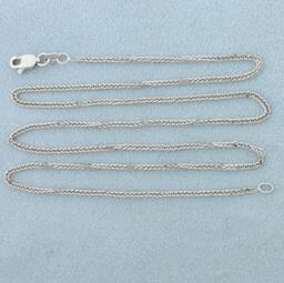 18 Inch Foxtail Link Chain Necklace In 14k White Gold