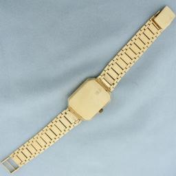 Geneve Quartz Watch In Solid 14k Yellow Gold Case And Bracelet