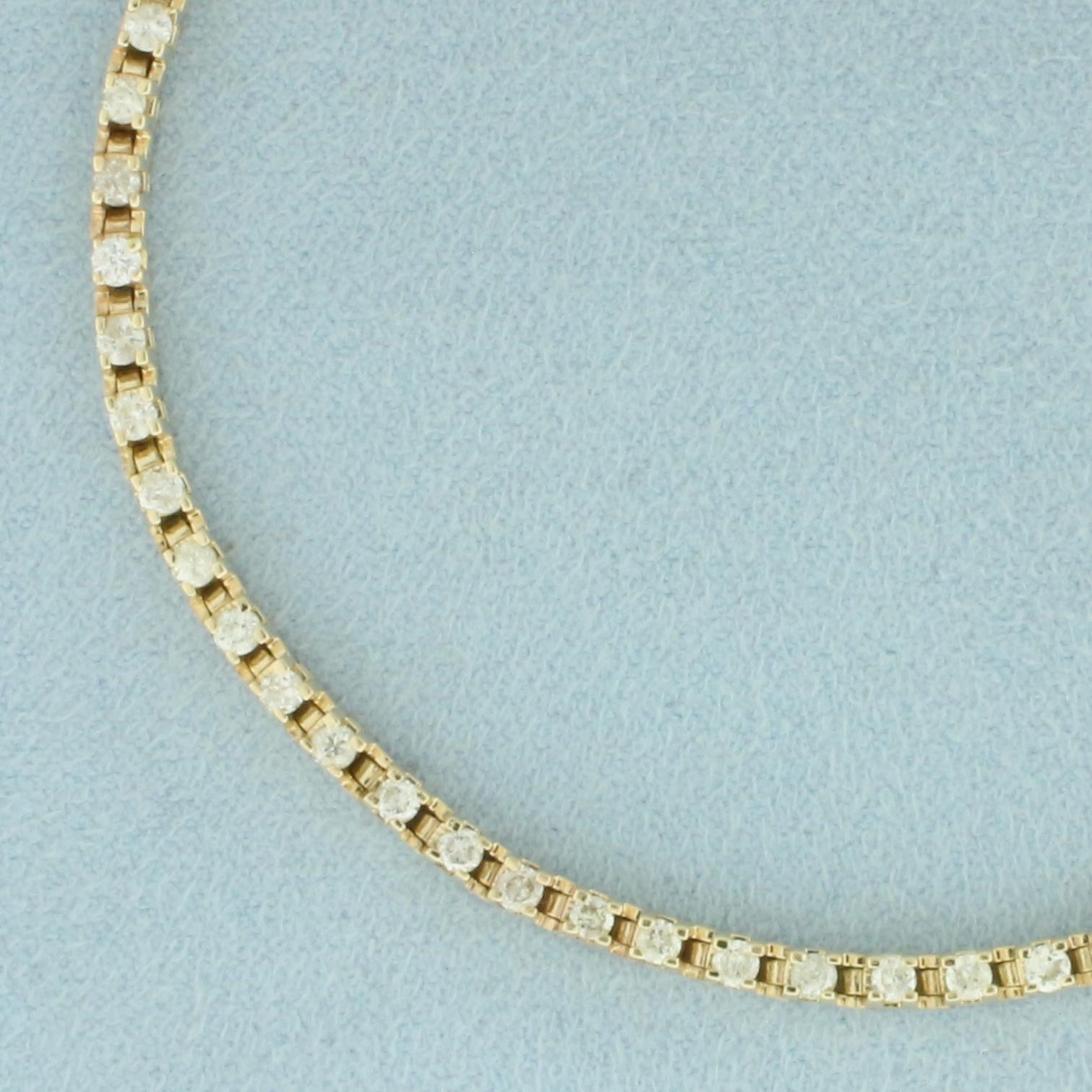 2ct Diamond Tennis Line Bracelet In 14k Yellow Gold