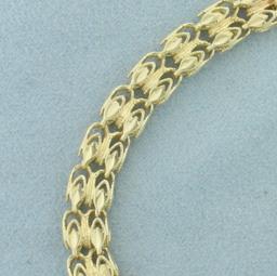 Double Row Diamond Cut Link Bracelet In 14k Yellow Gold