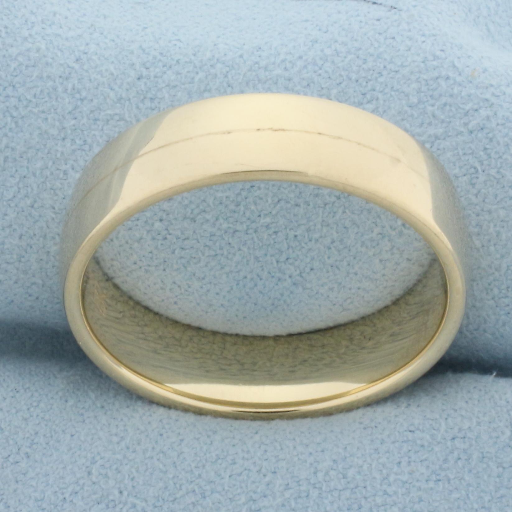 Mens 6mm Wedding Band Ring In 14k Yellow Gold