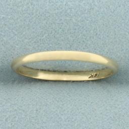 Womans High Polish Half Dome Wedding Band Ring In 14k Yellow Gold