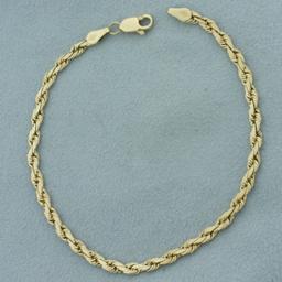 Flat Rope Link Bracelet In 14k Yellow Gold