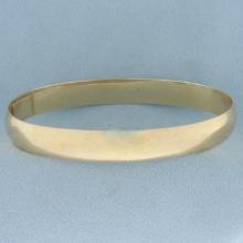 Heavy Solid Bangle Bracelet In 14k Yellow Gold