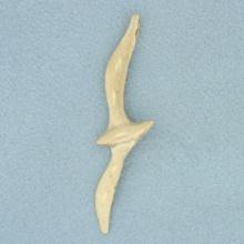 Diamond Cut Seabird Pendant In 14k Yellow Gold