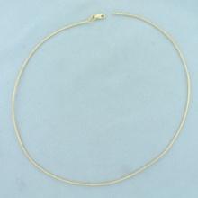 Italian 16 Inch Choker Snake Link Chain Necklace In 14k Yellow Gold