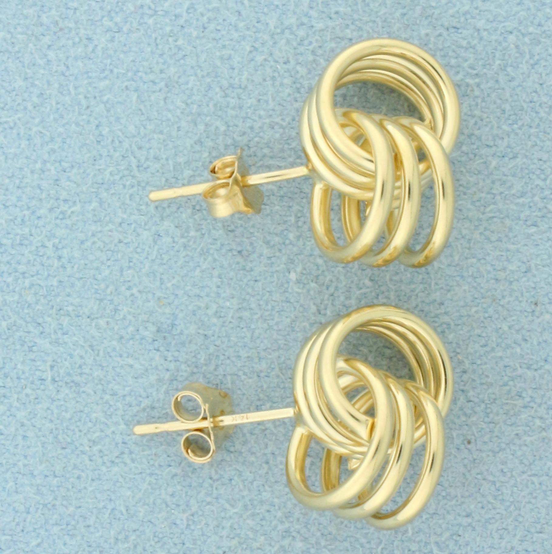 Unique Knot Design Earrings In 14k Yellow Gold | Proxibid