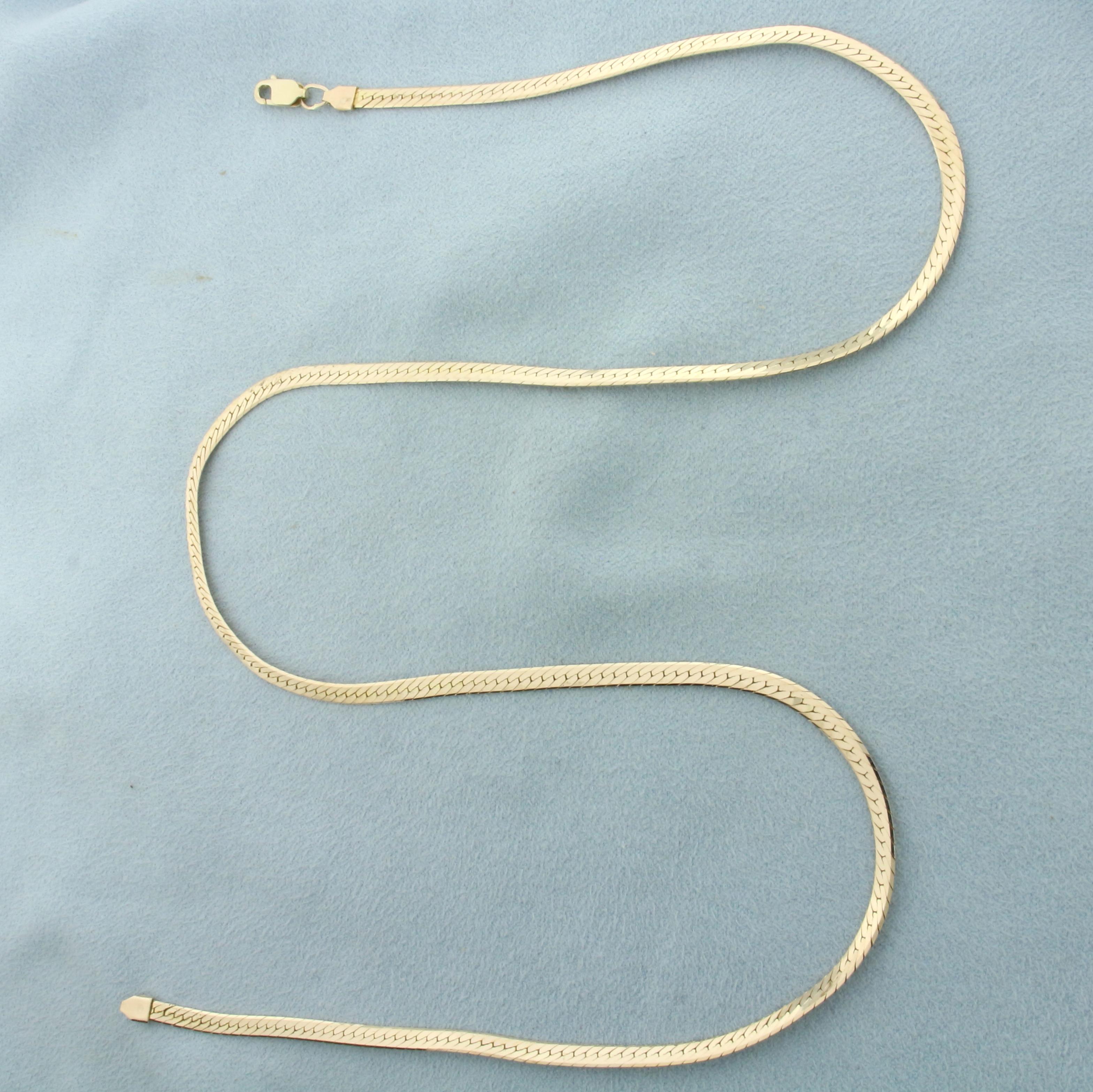 20 Inch Herringbone Link Chain Necklace In 14k | Proxibid