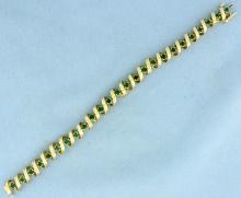 Unique 2.7ct Tw Natural Emerald Spiral Design Bracelet In 14k Yellow Gold