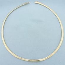 Italian 15 Inch Omega Necklace In 14k Yellow Gold