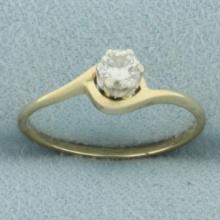 Diamond Solitaire Engagement Ring In 14k Yellow Gold