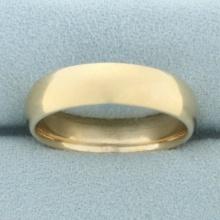 Mens 6mm Half Dome Wedding Band Ring In 14k Yellow Gold