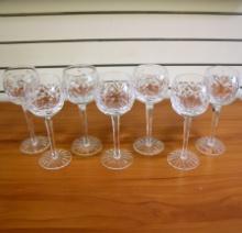 Astral Questa Cut Crystal Hock Wine Glasses Set Of 7