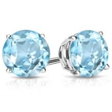 10mm Round Cut Sky Blue Topaz 8.5ctw Stud Earrings In Sterling Silver