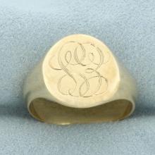 Vintage Signet Ring In 14k Yellow Gold