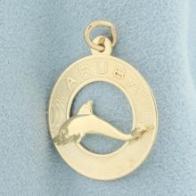 Aruba Dolphin Charm Or Pendant In 14k Yellow Gold