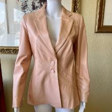 Escada Pink Lambskin Leather Blazer Jacket 38