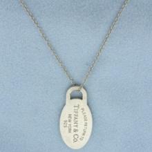 Tiffany And Co. Oval Return To Tiffany Dog Tag Necklace In Sterling Silver