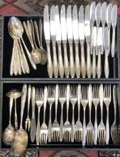 46 Piece Gorham Willow Sterling Silver Flatware Set