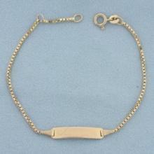 Lauren Adjustable Length Id Bracelet In 10k Yellow Gold