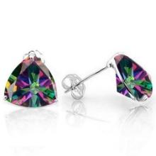 6mm Trillion Cut Mystic Topaz 2ctw Stud Earrings In Sterling Silver