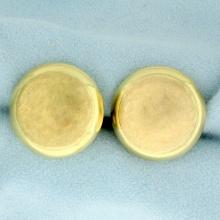 Button Design Earrings In 14k Yellow Gold